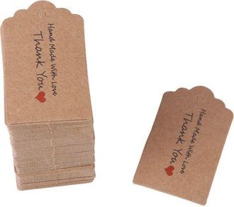 OEM 100 Etiquetas De Regalo De Boda Marrones Hechas A Mano Para Postres, Ropa, Joyas, Etiquetas De Precio 3