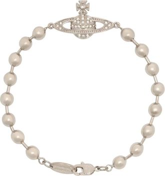 Vivienne Westwood Bracelets, female, Gray, Size: ONE SIZE Thames Mini Bas Relief Bracelet