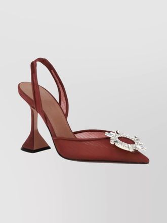 Amina Muaddi mesh slingback pumps pointed toe design