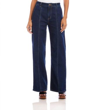 Karen Kane Seam Detail Wide-Leg Jeans In Indigo