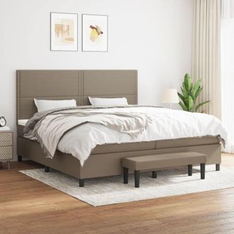 vidaXL Cama Box Spring Con Colch&oacute;n Tela Gris Taupe 200x200 Cm Vidaxl