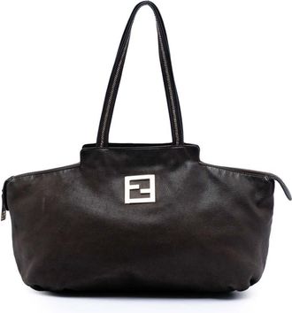 Fendi Pre-owned Fendi Medium FF Nubuck Chains Tote Ladies 8BR636 DRD 109 2516