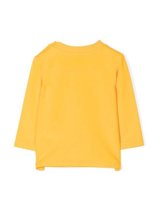 Moschino Logo-Embroidered Cotton T-Shirt - Yellow