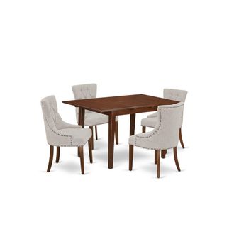 East West Furniture Dining Room Set Mahogany, NOFR5-MAH-05