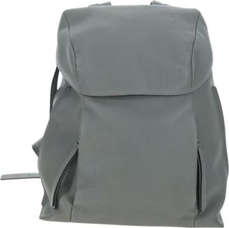 Loewe T Backpack Leather Gray Leather Backpack Bag (Pre-Owned)