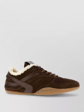 Miu Miu suede leather low-top sneakers