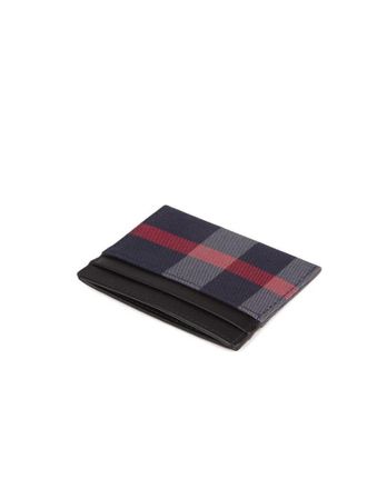 Burberry Check Cotton Card Holder - Navy