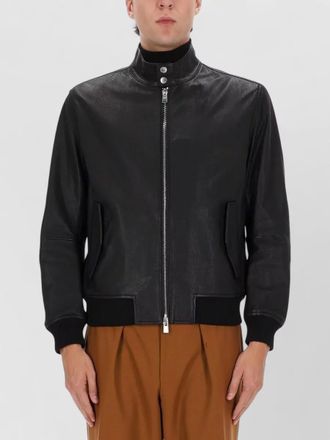 HUGO BOSS high collar jacket with ribbed cuffs and hem