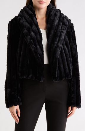 Blank NYC Faux Fur Cropped Jacket in Night Life at Nordstrom Rack, Size Small