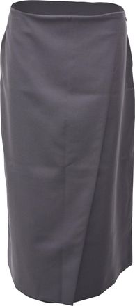 Joseph Straight Midi Skirt in Grey Wool