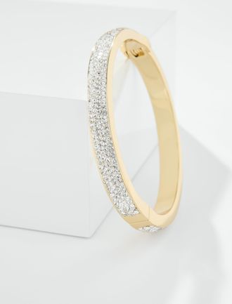 Talbots Shimmer Hinge Bangle - Clear Crystal/Gold - 001 Talbots
