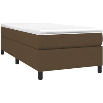 vidaXL Cama Box Spring Con Colch&oacute;n Tela Marr&oacute;n Oscuro 90x190 Cm Vidaxl