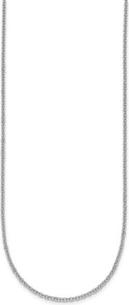 Diamond2Deal 18K White Gold Rhodium-plated Polished 2.0mm Solid Cable Chain Necklace
