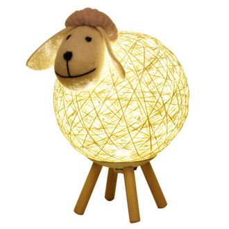 OEM L&aacute;mpara De Noche Led Regulable Para Ni&ntilde;os, Con Un Bonito Dise&ntilde;o De Oveja, Pantalla Tejida A Mano, L&aacute;mpara De Luna, Luz Nocturna Usb Para La Habitaci&oacute;n