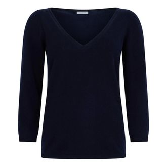 Malo Truien & Vesten, Dames, Blauw, M, Kasjmier, V-hals Trui