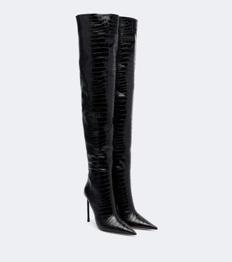 Tom Ford Botas mosqueteras de piel grabada