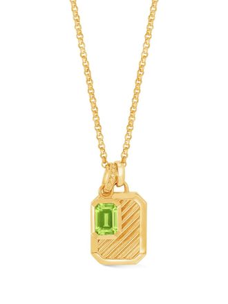 Dower & Hall Peridot Octagon Humbug necklace - women - Peridot/18kt Yellow Gold Vermeil - One Size