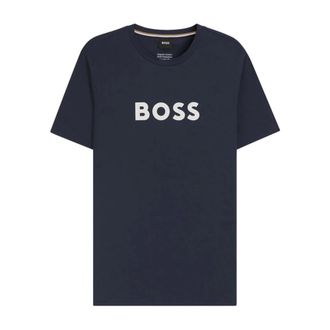 HUGO BOSS Tops, Heren, Blauw, L, Katoen, Katoenen Jersey T-shirt