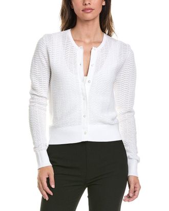 Brooks Brothers Pointelle Cropped Cardigan