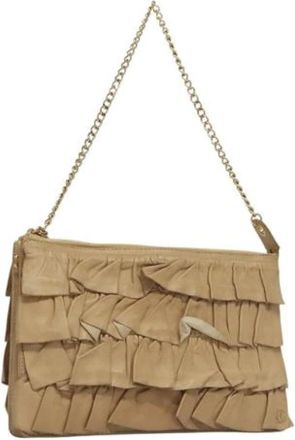 Chanel Pre-owned Clutches, female, Beige, Size: ONE SIZE Pre-owned Leather Clutch