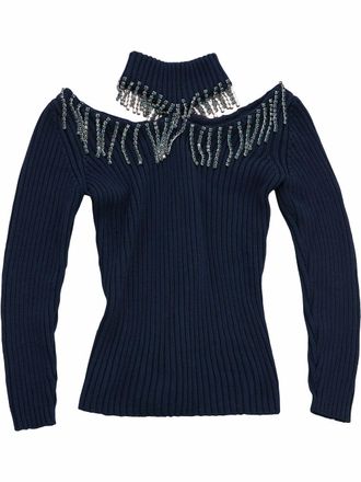 Christopher Kane Maglione con decorazione - Blu