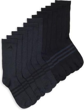 adidas Superlite 3.0 6-Pack Crew Socks in Black/Night Grey at Nordstrom Rack, Size Large