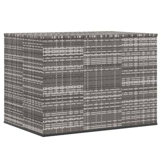 Berkfield Home Garden Cushion Box PE Rattan 145x100x103 cm Grey | Size: 145 x 100 x 103 cm