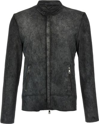 Giorgio Brato leather biker jacket - Black