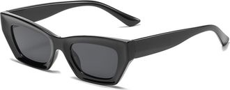 Generic Mens Outdoor Sunglasses Vacation Commuter Small Frame Sun Glasses(Black)