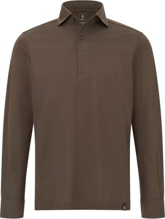 Boggi Milano Poloshirt met lange mouwen - Bruin