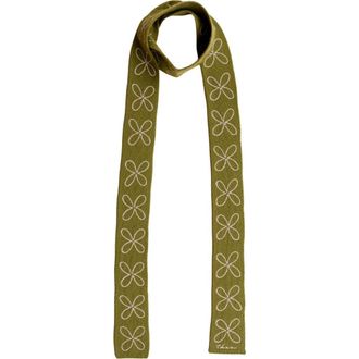 TBCo Merino Wool Flora Skinny Scarf in Olive Flora at Nordstrom, Size Small