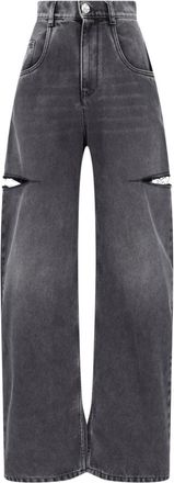 Maison Margiela High-Waisted Black Denim Cut-Out Jeans