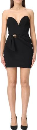 Elisabetta Franchi Elegante Mini Jurk met Gedrapeerd Detail - Dames - Feestkleedjes - Zwart - L - Kleedjes