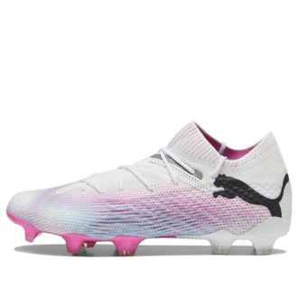 Puma Future 7 Ultimate FG/AG Soccer Cleats White Pink Black 107599-01
