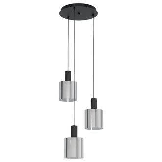 Loops Pendant Light Colour Black Shade Black Transparent Glass Vaporized E27 3x40W