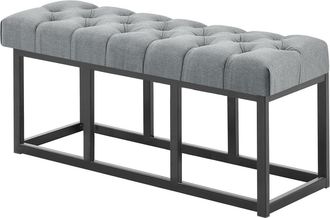Clp Banco con patas de metal y asiento en Tela Gris oscuro
