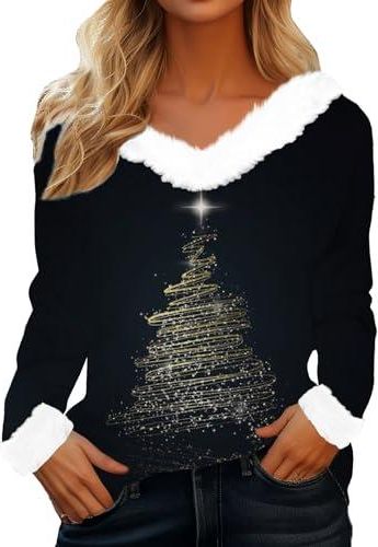 Pull De Noël Moche (Ugly Sweater) Femme - Manches Longues, Polaire, Motifs Lumineux Drôles