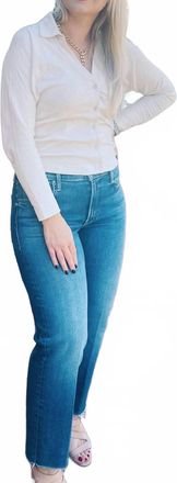 Lilla P Side Pleat Button Down Top In Stone