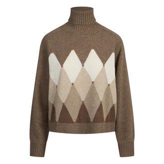 Ballantyne Maglione Girocollo a Rombo - - Knitwear - Donna - Beige - M