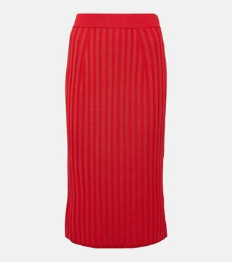 Joseph Ribbed-knit midi skirt