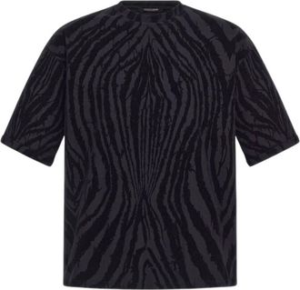 Roberto Cavalli Vrijheid Print T-shirt Gemaakt in Itali&euml; - Heren - T-shirts - Zwart - XS - Tops