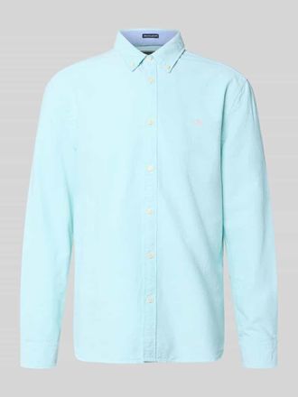 Superdry Regular Fit Freizeithemd mit Logo-Stitching in Hellgruen, Gr&ouml;&szlig;e XXL