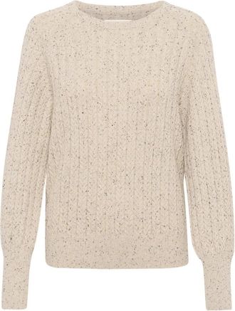 Part Two Natural Nepse Knit Sweater - Dames - Ronde hals truien - Beige - L - Katoen - Truien & Vesten