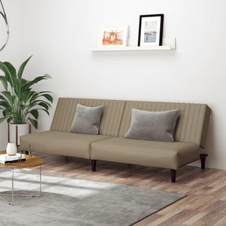 vidaXL Sof&aacute; Cama De 2 Plazas Cuero Sint&eacute;tico Color Capuchino Vidaxl