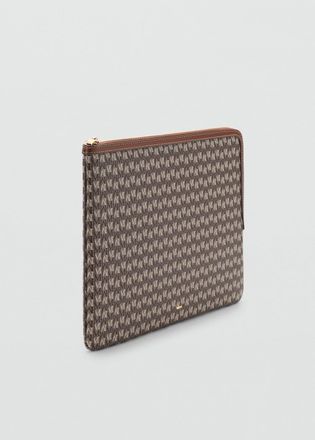 Mango Custodia laptop stampa logo marrone medio - Donna - Taglia unica - MANGO