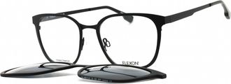 Flexon Demo With Dark Grey Clip-On Square Mens Eyeglasses FLX1005MAG-SET 002 53