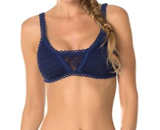 BECCA by Rebecca Virtue Womens Triangle Bikini Top In Prairie Rose Navy