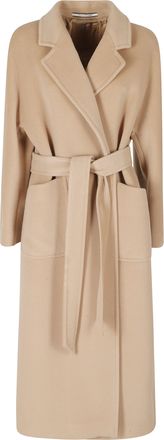 Tagliatore Beige Double-Breasted Virgin Wool Coat