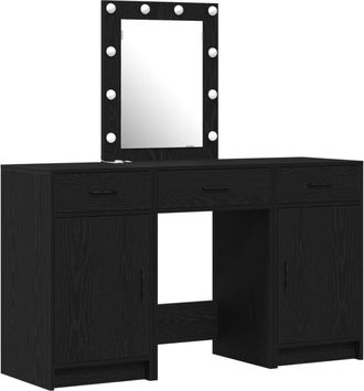 vidaXL Vidaxl - Dressing Table 3 pcs Black 50 x 41 x 135 cm Engineered wood