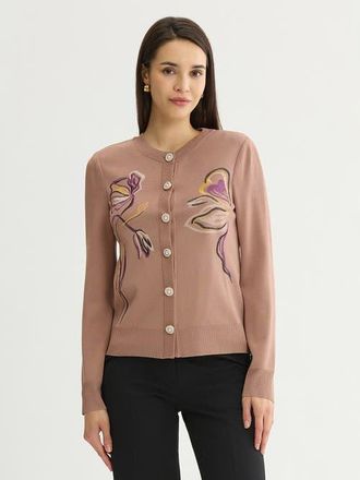 Misook Relaxed Floral Embroidered Knit Cardigan in Charmeuse/fresh Purple at Nordstrom, Size Xx-Large